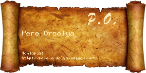 Pere Orsolya névjegykártya